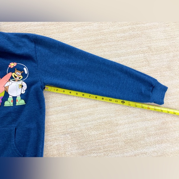 SpongeBob SquarePants Cast, Pullover Hoodie Sweater, Blue Juniors Size M (7-9) - Picture 8 of 10